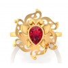 22K Gold Butterfly with Red Beryl look zircon stone Ring Collection